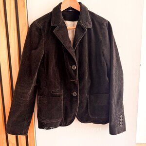 Vintage 90s Gap Corduroy Blazer, Brown Wide Wale Jacket, Size 10